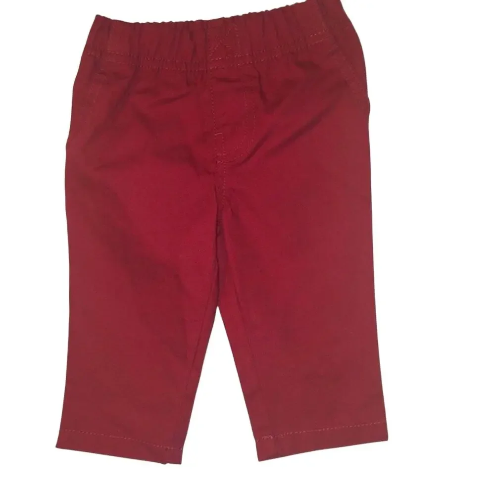 Carter's Baby Slide Up Red Elastic Waist Pants 6M
